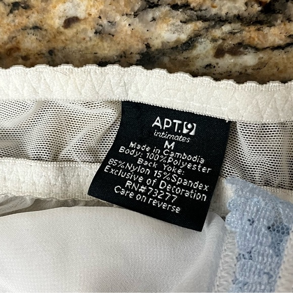 APT. 9 Vintage Y2K Sheer Babydoll Top M Mesh Lace Embroidered Lingerie Blouse - Picture 6 of 8